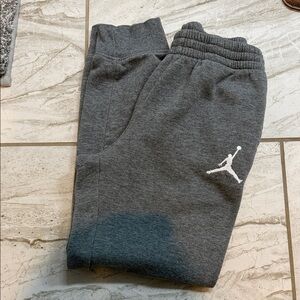 Jordan Embroidered Kids M 10/12 Charcoal Gray Sweatpants